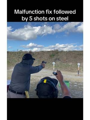 Malfunction fix followed by 5 shots on steel #steelchallenge #shootingsteel #steeltargets #competitiveshooting #firearmstraining #holsterdraw #malfunction #ccw 