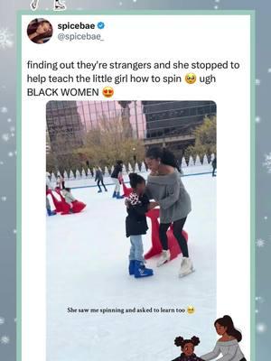 She didn’t just skate by—she stopped to teach the next generation!🥹 Because when we lead with love, little eyes learn what’s possible!💕💃🏽✨  🎥: @hillaryskates  #representationmatters #cultureconfidencesoul #spreadkindness #blackgirljoy #sisterhood #blackwomanmagic #celebrateus #blackexcellence #IceSkating #helpinghand #izzyandliv