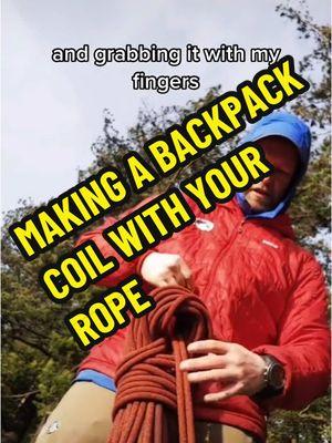 Backpack coil for #climbing #rope - #rockclimbing #outdoorclimbing #climbersoftiktok #climbtok #tradclimbing #sportclimbing #onthisday 