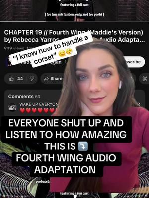 🚨🚨🚨 RUN TO YT RIGHT NOW AND LISTEN to these audio adaptations bc they are AMAZING!!! @fourth wing (maddie’s version) I’m obsessed!!! @Rebecca Yarros @Red Tower Books #fourthwing #fourthwingrebeccayarros #fourthwingbook #ironflame #onyxstorm #rebeccayarros #redtowerbooks #romantasybooks  #fantasyromance #romantasy 