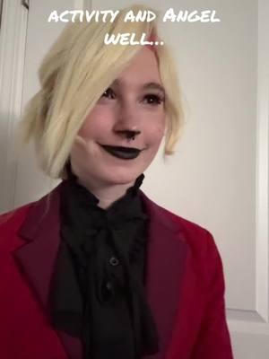 Tbh I’m just trying to get these out. I need to cosplay Danny again soon #hazbinhotel #hazbinhotelcosplay #charliemorningstar #charliemorningstarcosplay #angeldust #hazbinhotelangedust 