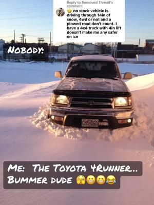 Replying to @Removed Thread Allow me to introduce you to the stock Third Gen Toyota 4Runner. #3rdgen4runner #toyotaoffroad #4runner #ifyouknowyouknow #carguy #snow 