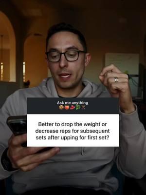 Too long, didn't listen:        - If you are lifting the same weight for the same reps each set, you're probably not pushing yourself enough on the first set.         - If your reps are decreasing each set, you're proabably pushing yourself enough on the first set.         - Each time you do your first set, your goal should be to move the most weight with proper technique and hit the rep target. If you hit the rep target, bump the weight up the next time you do that workout.         - If you don't, stay at that weight and increase the reps each time as you can until you hit your rep target in the first set. Then increase the weight.         Hope this helps!         Any questions?        #workouttips #buildmuscleburnfat #exerciseideas 