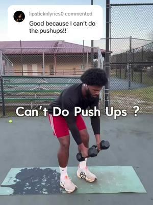 Can’t do push ups ?  Beginners try this instead. Beginners start with light weight then slowly work your way up as your become more comfortable with the movements you can increase the resistance.  #getfitstayfit #dumbellworkout #upperbodyworkout #workoutmotivation #pushups