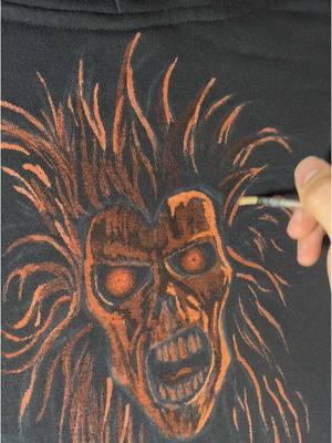 Painting some eddies🧟‍♂️ #bleachpainting #art #ironmaiden #clothing #foryoupage #arttok #childrenofenvy #painting #fypシ 