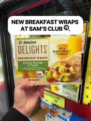 😋 NEW Breakfast Wraps at Sam’s Club! These whole wheat tortillas are stuffed with eggs, white cheddar cheese, turkey sausage, onions, and bell peppers…YUM! 🤤 Get 10 for $13.28! #samsclub #breakfastwrap #breakfastideas 