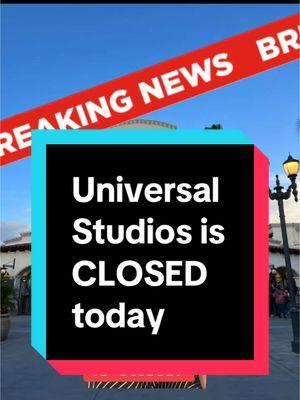 Universal Studios Hollywood is CLOSED today!  Due to high winds and fires happening in Southern California, Universal Studios Hollywood will be closed today, January 8th.  #greenscreen #creatorsearchinsights #universalstudioshollywood #universalstudios #ush #universalstudios #universal #universalstudiosclosed 