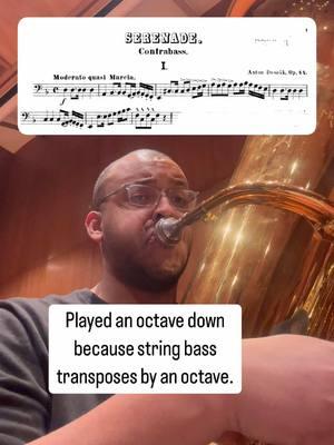 I always love getting to play string bass parts! All tuba players need to be able to read an octave down for situations like this. #tuba 