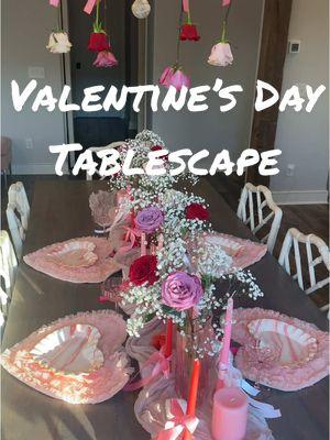 🌹🎀❤️Valentine’s Day Tablescape🌹🎀❤️ This is one of my most favorite tableacapes! Everything or something similar is linked in my bio to my storefront! #tablescape #valentines #valentinestabledecor #tablescapes #galentines #galentinesparty #valentinesdecor #hosting #girlythings #girlyaesthetic #vday 