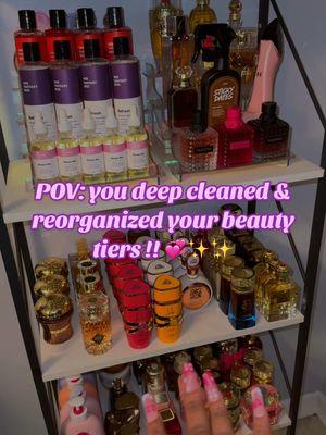 I live for this & love being so organized what y’all think ?!! 😍🎀✨ #fyp #fypシ #fyppppppppppppppppppppppp #smellgoodallday #blackgirltiktok #beauty #beautyroom #fragrancetiktok #reorganizing #bodycareproducts #girly #RoomTour #girlyaesthetic #prettyroom #foryoupage #fypシ゚viral #xyzbcafypシ 