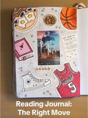 🏀🌸reading this book was the right move✈️💕 Supplies: Printer: Hp Sprocket Journal: Artist’s Loft Dot Grid  Markers: Ohuhu Liners: Tombow fudenosuke #BookTok #bookjournal #readingjournal #read #bookish #journaling #bookbujo #romancebooks #readingjournalspread 