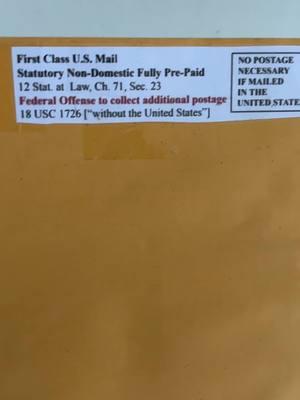 NO POSTAGE NECESSARY!#postage #mail #send #law #statues #stamps #facts #listen #share #comment #like #fyp #envelope #learn #hack 