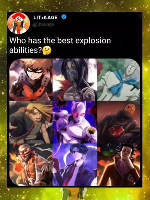 Who has the best explosion abilities?🤔 #animeedit #animeedits #animememes #animememe #animelife #animefanart #animekawaii #animefreak #animelovers #animeartist #animestyle #animeamv #animeislife #animeboys #animecute #animesketch #loveanime #animeforlife #animefans #animecosplay