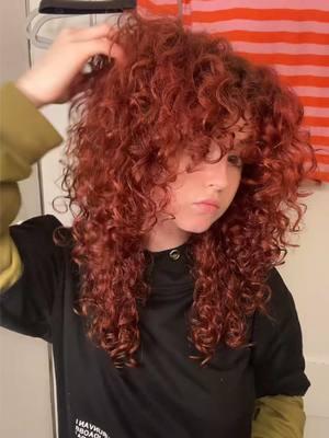 Updated 2 product curl routine!  . . . #fy #fyp #fypage #fyp: #curly #curls #curlywolfcut #curlybangs #curlycurtainbangs #curtainbangs #wolfcut #tutorial #curtainbangstutorial #curlyhair #curlyhairstyles #hair #haircut #cut #chop #redhair #redcurls #redcurlyhair #curlylioncut #lioncute 