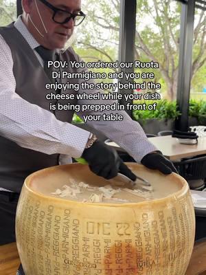 Our Ruota di Parmigiano is always an experience🧀 Who's ready to get there hands on one in 2025!?!  #parmigianoreggiano #cheesewheel #viralcheesewheelpasta #cheesewheelpasta #ruotadiparmigiano #ruota #ruotadiparmigiano #doralfoodies #soflofoodie #esterofoodies #coralspringsfoodies #aventurafoodies #foodiesofmiami #southfloridaeats 