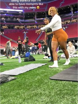 So blessed to have her 🥹 one thing we’re going to do is line dance 😂 #motherdaughter #bestfriend #workoutpartner #atlanta 