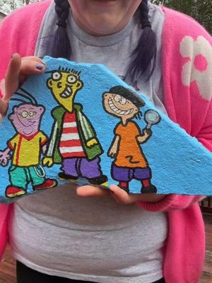 Plank was a little lonely but not any more 😁 he’s got ed Edd and Eddy to keep him company…who should I do next 🤔 #brickart #brick #brickpainting #fundecor #cartoon #diydecor #gardendecor #plank #ededdandeddy 