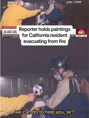 An @NBCLA reporter offered to hold onto paintings for a resident who was evacuating from one of the multiple #California wildfires on bike.