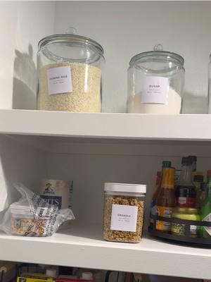 Turning my house into a home! First on my to-do list pantry. Loveee the way it came out!! P.s I know my labels are crooked I was fighting for my life with my toddler 😭🫣   #pantryorganization  #kitchenorganization #kitchen #KitchenHacks #houseintoahome  #organizationhacks 