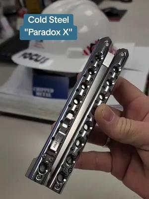 Weird Wednesday, been a while since I played with the aptly name Cold Steel "Paradox X"...definitely not what it appears to be at first glance. 😁 #chippedmetal #weird #wednesday  #coldsteel #coldsteelparadox #notabalisong #balisong #pocketknife #knife #knives #knifetok #steel #flip #blade 