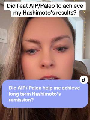 Did I use paleo/ AIP to get my Hashimoto’s into remission— short answer no. 🙃 #hashimotosweightloss #hashimotosdietitian #hashimotosdiet #hashimotosdisease #hashimotoswarrior #hashimotossymptoms #hashimotosthyroiditis 