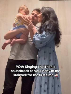 Throwing it back to these sweet times 🥹 Piper is currently very sick, but watching this video is making her laugh (she thinks her baby sounds are hilarious 🤣)  It was a full circle moment to record and release “Hymn to The Sea” after singing it in this stairwell for so long. I hope you all love it as much as I love it 🩵 available on all streaming platforms now!  #titanic 