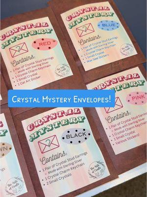 Crystal Mystery Envelopes! #crystalmysterybox #theartsofcrafts #crystalearrings #handmadegifts #waxsealing #crystaltok #mysteryenvelope #crystalmystery 