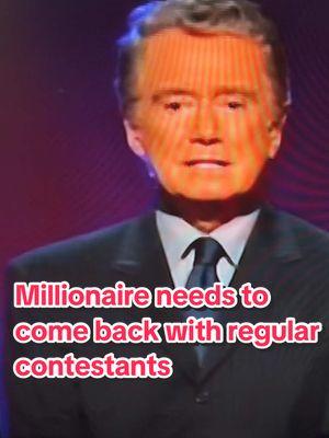 This show needs to come back on primetime with regular contestants. I like celebrities playing for charities and all, but I’d love to see regular shows again (in the original format - no bells or whistles added). Plus I want to be a contestant so… #whowantstobeamillionaire #gameshows #tv 