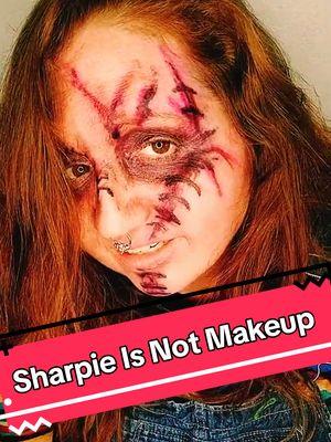 #sharpieisnotmakeup #onthisday does anyone else remember back in 2021 when I did Chucky? Do not use sharpie on your face. although it may be easy to clean off with oatmeal soap I do not recommend it being around your eyes. #gothgirlgg #sharpie #chucky #femalechucky #chuckycosplay 