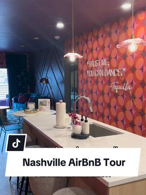 Nashville AirBnB tour, @Stay Nashville has the best rentals in the area! Their designs are fun and bold, you have to check them out! We did a lot of peel and stick wallpaper in this space to add personality and color, what do you think?  #wallpaper #nashville #wallpaperinstallation #peelandstick #airbnb 