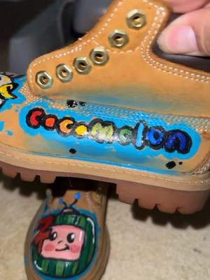 #handpaintkrazy #all2025 #custom #ipaint #spraypaint #handpainted #timbs #boots #customboots #customtimbs #timberlands #cocomelon #cocomelontheme #cocomeloncody #fyp #fypシ #fypシ゚viral #fyppppppppppppppppppppppp 