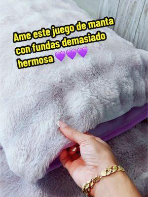 Ame este juego de manta con fundas demasiado hermosa 💜💜💜 #ultrasoft #manta #soft #comfortable #blanket #bedroom #dormitorio #comodidad #calidez #coverset #bedding #pillowcase #Viral #fypシ #TikTokShop #tiktokmademebuyit #fypシ゚viral 