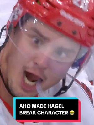 Hagel cannot contain his laughter #CarolinaHurricanes #SebastianAho #NHL #hockey #blooper 