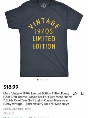 Mens Vintage 1970s Limited Edition T Shirt Funny Cool 1970 Theme Classic Tee For Guys Mens Funny T Shirts Cool Tees Soft Stylish Casual Menswear Funny Vintage T Shirt Novelty Tees for Men Navy #crazydogtshirts #funnytshirt #noveltytshirts #TikTokShopJumpstartSale #TikTokShopJumpstart #creatorsearchinsights @Crazy Dog Tshirts 