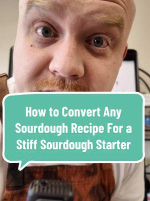 Two little math equations get you to using a stiff sourdough starter directly in your recipes. No more liquid levain conversions! #sourdoughclub #sourdoughbaking #sourdoughbeginner #bakersoftiktok #microbakery #sourdoughtipsandtricks #stiffstarter 