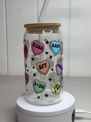 Valentine’s Day cup 💘💘 Live sale later today ✨ #fypシ゚viral #shopsmallbiz #viraltiktok #valentinesdaygiftideas #valentinesdaygift #valentinesday2024 #glasscupswithstraw #ValentinesDay #smallbusinesstiktok 