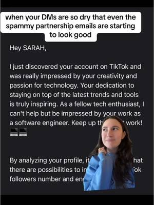 this one made me giggle tho SOFTWARE ENGINEER??? like did they even look at my profile #contentcreatorstruggles #brandhorrorstory #influencerfail #workingwithbrands #influencertips #brandpartnerships 