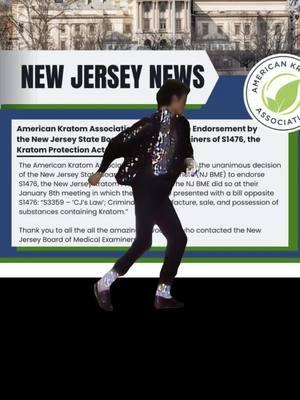 American Kratom Association Applauds the Endorsement by the New Jersey State Board of Medical Examiners of S1476, the Kratom Protection Act The American Kratom Association (AKA) commends the unanimous decision of the New Jersey State Board of Medical Examiners (NJ BME) to endorse S1476, the New Jersey Kratom Protection Act. The NJ BME did so at their January 8th meeting in which they also were presented with a bill opposite S1476: "S3359 - 'CJ's Law; Criminalizes manufacture, sale, and possession of substances containing Kratom." Thank you to all the all the amazing advocates who contacted the New Jersey Board of Medical Examiners! #newjersey #newjerseycheck #kraton #kraytum #kr8tom 