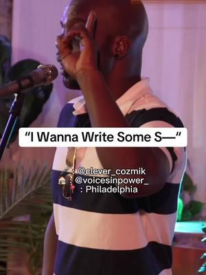 “I wanna write some s——..”  🎤 @clever_cozmik  🎥 @bagiimage  🏠 @indyhall  📍 Philadelphia  🧡 The Place Artists Call Home  📺 Clever - “I Wanna Write Some S——” @ Voices In Power  https://youtu.be/XW-_4n4nVxI?si=EiSq1gJ5aJND324S 🎫 https://voicesinpower.com/apoetryopenmicexperience Hope to see you with us soon, whether live or online. What’s your favorite line or an emotion felt from this poem? 💭 #voicesinpower #poetry #openmic 