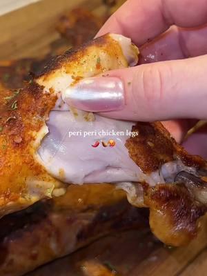 hot peri peri chicken legs 🥵🌶️🍗 full recipe is avaliable to paid subscribers to my newsletter but all of the directions are included in the video as well ☺️  if you try this one tag me so i can see 😍 #periperi #spicy #highprotein #recipeideas #dinner 