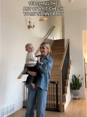 training our king. 🧸  (also this song reminds me so much lizzie McGuire haha) #fitcheck #nanny #nannylife #nannyootd #nannyfitcheck #outfitoftheday #denimjacket #zara #freepeople #madewelljeans #utahfitcheck #utah #blonde #lizziemcguire #lizziemcguiremovie 