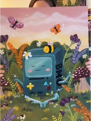 This was 2 YEARS AGO. Can’t believe that! 😭💙🌈 #bmo #adventuretime #painting 