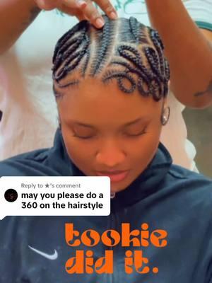 Replying to @★  360 view, it turned out cute! #tookiedidit #labraider #fyp #labraids #braids #hair #hairstyles #hairtransformation #hairgoals #braidstyles #braiders #braidedhairstyles #explorepage #explore #trending #blackbraider #bundles #clientreaction #feedinbraids #braidedponytail #designbraids 