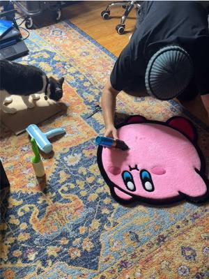 My last Kirby rug going to a good home. 😊💝 Waddledee is still available tho! IG: Bushrugz | ✏️ DM for a custom rug !  #orderpacking #etsyshop #kirby #kirbyrug #kirbyart #tufting #customrugs #rugmaking #handmade 