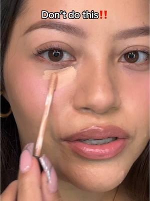 If your concealer always creases, try applying it like this‼️ using @NARS Cosmetics radiant concealer and @Haus Labs by Lady Gaga concealer brush #concealer #concealerhack #makeup #makeuphacks #makeuptutorial #concealertutorial 