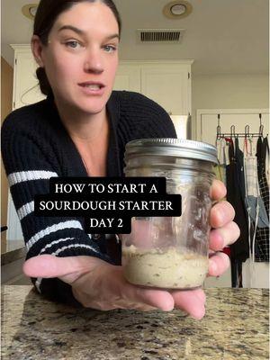 Sourdough Starter Day 2! I’m still taking suggestions on what we should name her #sourdough #sourdoughstarter #howtostartasourdoughstarter #sourdoughstartertutorial 