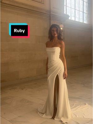 She’s beauty AND grace ✨ RUBY by Bo Lee is the perfect blend of sophistication and elegance. Made of high quality silky crepe, this gorgeous gown can be made with or without its iconic slit. Is Ruby the one? 🤍 #bride #boleebride #wedding #boleebridalcouture #weddingdress #2025 #Love #boleecollection 