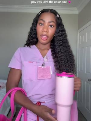 pink lovers unite ✊🏾 had to bring this one back 💓🩷💓 @DOLAN Scrubs @Stanley Brand @BoggBags  #nicunurse #nursesoftiktok #pinkscrubs #scruboutfit #fyp 