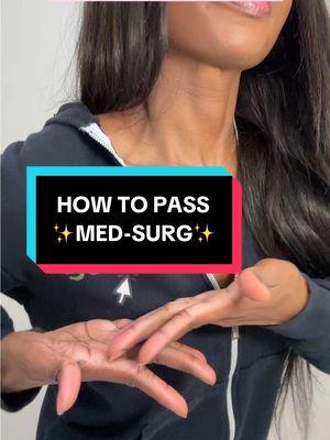 Passing Med-Surg isn’t “easy”, but it’s 100% possible with the right approach! What’s YOUR biggest struggle in Med-Surg? Let’s tackle it together—drop it below! #medsurg #studytips #nclex #nursingstudent #nursingschooltips #campnursingschool #nursingprogram 