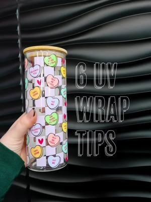 The 6 MUST do's when it comes to UV Cup Wraps!✅ Shop our new Valentine's Day Wraps here ❤️🩷 https://mycraftsource.com/uv-dtf-wraps/ Follow along👇 1. Clean your cup with rubbing alcohol 2. Cut the side edges of your wrap, so they don't overlap! 3. Line up your wrap before sticking to cup 4. Cut an inch of the backing paper, and stick that part to the cup! 5. Use a Squeegee! 6. Pull your transfer sheet at an angle and take your time! Now you've just applied your UV Cup Wrap perfectly!✨ . . . #UVCupWrap #UVWrapMustDos #HowToGetAPerfectUVCupWrap #UVDTF #GlassCup #HowTo #Crafter #MyCraftSource #CraftHack 